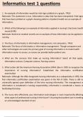 Informatics test 1 questions and answers A&plus;guaranteed