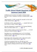 Traffic School Modul Questions and  Answers Latest 2026