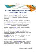 TX Food Handlers Review Questions  and Answers Latest 2026 