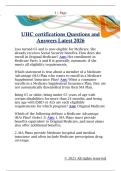 UHC certifications Questions and  Answers Latest 2026