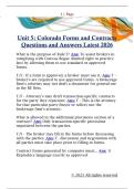 Unit 5&colon; Colorado Forms and Contracts  Questions and Answers Latest 2026
