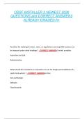 OSSF INSTALLER 2 NEWEST 2026  QUESTIONS and CORRECT ANSWERS  ALREADY GRADED A&plus; 