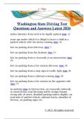 Washington State Driving Test  Questions and Answers Latest 2026