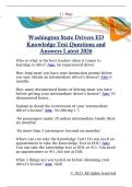 Washington State Drivers ED  Knowledge Test Questions and  Answers Latest 2026 