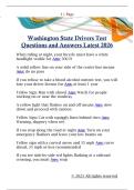 Washington State Drivers Test  Questions and Answers Latest 2026 