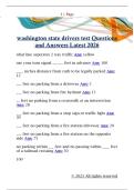washington state drivers test Questions  and Answers Latest 2026