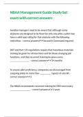 NBAA Management Guide Study Set exam with correct answers 