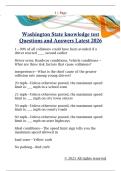 Washington State knowledge test  Questions and Answers Latest 2026 