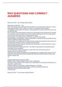RSO QUESTIONS AND CORRECT ANSWERS