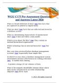 WGU C175 Pre-Assessment Questions  and Answers Latest 2026