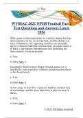 WVSSAC 2021 NFHS Football Part 2  Test Questions and Answers Latest  20