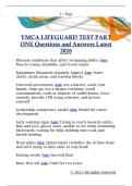 YMCA LIFEGUARD TEST PART  ONE Questions and Answers Latest  2026 