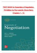 Test Bank for Essentials of Negotiation&comma; 7th Edition &vert; Verified Questions & Answers