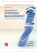 Complete Test Bank&colon; Essentials of Strategic Management &ndash; The Quest for Competitive Advantage