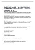 EVIDENCE BASED PRACTICE EXAM -1 QUESTIONS WITH CORRECT ANSWERS GRADED TO A&plus;&period;