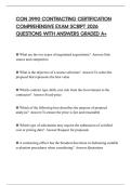 CON 3990 CONTRACTING CERTIFICATION COMPREHENSIVE EXAM SCRIPT 2026 QUESTIONS WITH ANSWERS GRADED A&plus;