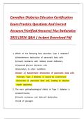 Canadian Diabetes Educator Certification Exam &lpar;CDE&rpar; &mdash; Practice Questions&comma; Answers&comma; and Rationales &lpar;2025-2026 Edition&rpar;