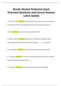 Breath Alcohol Technician Exam Overview Questions and Correct Answers Latest Update