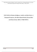 Test Bank for Business Intelligence&comma; Analytics&comma; and Data Science&colon; A Managerial Perspective 4th Edition by Ramesh Sharda&comma; Dursun Delen&comma; Efraim Turban&comma; All Chapters &vert;Complete Guide A&plus;