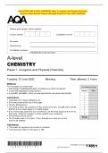 Actual 2025 AQA A-LEVEL CHEMISTRY Paper 1 Inorganic and Physical Chemistry   Question Paper & Mark Scheme &lpar;Merged&rpar; Tuesday 10 June 2025 &lbrack;VERIFIED&rsqb; 