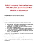 BUS203 Principles of Marketing Actual Final Exam - 2026&sol;2027 &vert; Strayer University &vert; Verified Questions & Answers