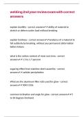 welding 2nd year review exam with correct answers
