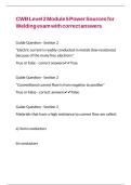 CWB Level 2 Module 5 Power Sources for Welding exam with correct answers