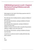 CWB Welding Inspector Level II - Chapter 8 Mechanical Testing Of Welds exam with correct answers