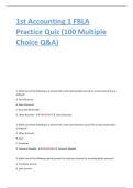 1st Accounting 1 FBLA  Practice Quiz &lpar;100 Multiple  Choice Q&A&rpar; 