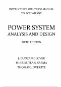 Power System Analysis and Design &ndash; 5th Edition by J&period; Duncan Glover &vert; Instructor&rsquo;s Solutions Manual &lpar;Chapters 2&ndash;14&rpar;