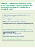 DXA MOCK &lpar;Bone Density&rpar; Exam Prep Newest  Actual Exam With Complete 100 Questions And  Correct Detailed Answers &lpar;Verified Answers&rpar;  &vert;Already Graded A&plus; 
