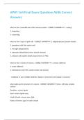 APHY 164 Final Exam Questions With Correct Answers