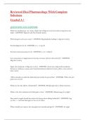 Reviewed Hesi Pharmacology With Complete Solutions