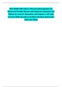 COMPLETE TEST BANK FOR Lehne's Pharmacotherapeutics for Advanced Practice Nurses and Physician Assistants 3rd Edition by Laura D&period; Rosenthal ALL 94 CHAPTERS COVERED WITH QUESTIONS AND CORRECT SOLUTIONS WITH RATIONALES AND CASE STUDY&period;