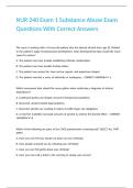 NUR 240 Exam 1 Substance Abuse Exam Questions With Correct Answers&period;