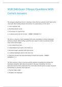 NUR 240 Exam 3 Respy Questions With Correct Answers 