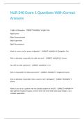 NUR 240 Exam 1 Questions With Correct Answers