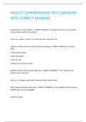 MCLETC COMPREHENSIVE TEST QUESTIONS WITH CORRECT ANSWERS
