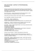 NSC 252 EXAM 1 &lpar;INTRO TO PROFESSIONAL NURSING&rpar;