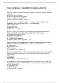 NSG 252 EXAM 1 QUESTIONS AND ANSWERS