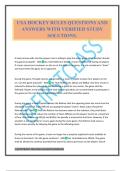 USA HOCKEY RULES QUESTIONS AND ANSWERS WITH VERIFIED STUDY SOLUTIONS&period;