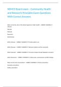 NDHCE Board exam - Community Health and Research Principles Exam Questions With Correct Answers 