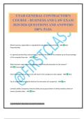 UTAH GENERAL CONTRACTOR'S COURSE - BUSINESS AND LAW EXAM 2025&sol;2026 QUESTIONS AND ANSWERS 100&percnt; PASS&period;