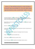 WGU C720 OPERATIONS AND SUPPLY CHAIN MANAGEMENT&period; EXAM 2025&sol;2026 QUESTIONS AND ANSWERS 100&percnt; PASS&period;