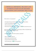 CRITICAL THINKING&colon; REASON AND EVIDENCE D265 EXAM 2025&sol;2026 QUESTIONS AND ANSWERS 100&percnt; PASS