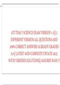 ATI TEAS 7 Science Exam&colon; Versions 1&comma; 2 & 3 Complete Bundle &vert; 100&percnt; Correct A&plus; Graded Answers &vert; Latest 2026 Update with Verified Solutions &vert; Assured Pass Guarantee