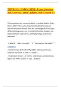 THYROID &lpar;ENDOCRINE&rpar; Exam Question and Answers Latest Updates 2026 Graded A&plus;
