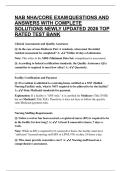 NAB NHA&sol;CORE EXAM QUESTIONS AND ANSWERS WITH COMPLETE SOLUTIONS NEWLY UPDATED 2026 TOP RATED TEST BANK