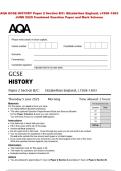 AQA GCSE HISTORY Paper 2 Section B&sol;C&colon; Elizabethan England&comma; c1568&ndash;1603  JUNE 2025 Combined Question Paper and Mark Scheme 