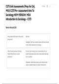 WGU C273 Introduction to Sociology Unit Assessments Prep for OA Pre-Assessment New Version Comprehensive Study Guide 2026&sol;2027